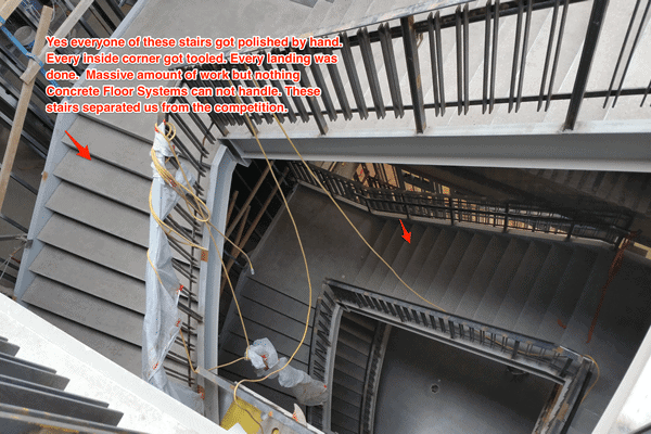 Restoration Hardware Polished Concrete Stairway