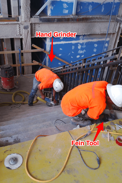 Restoration Hardware Polished Concrete Fein Tool and Hand Grinder