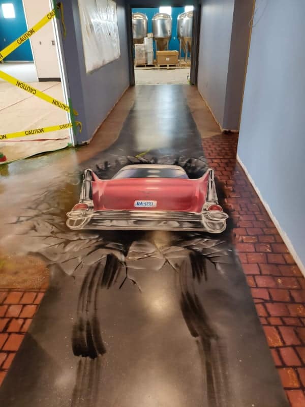 Collision Brewery in Longmont - Polished Concrete Floor with Graphics