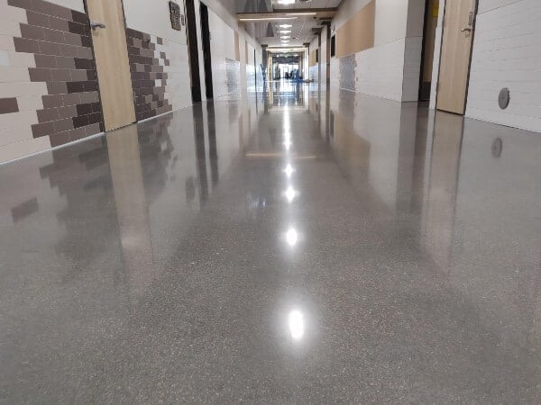 Arvada Middle School - Polished Concrete Floor Hallway