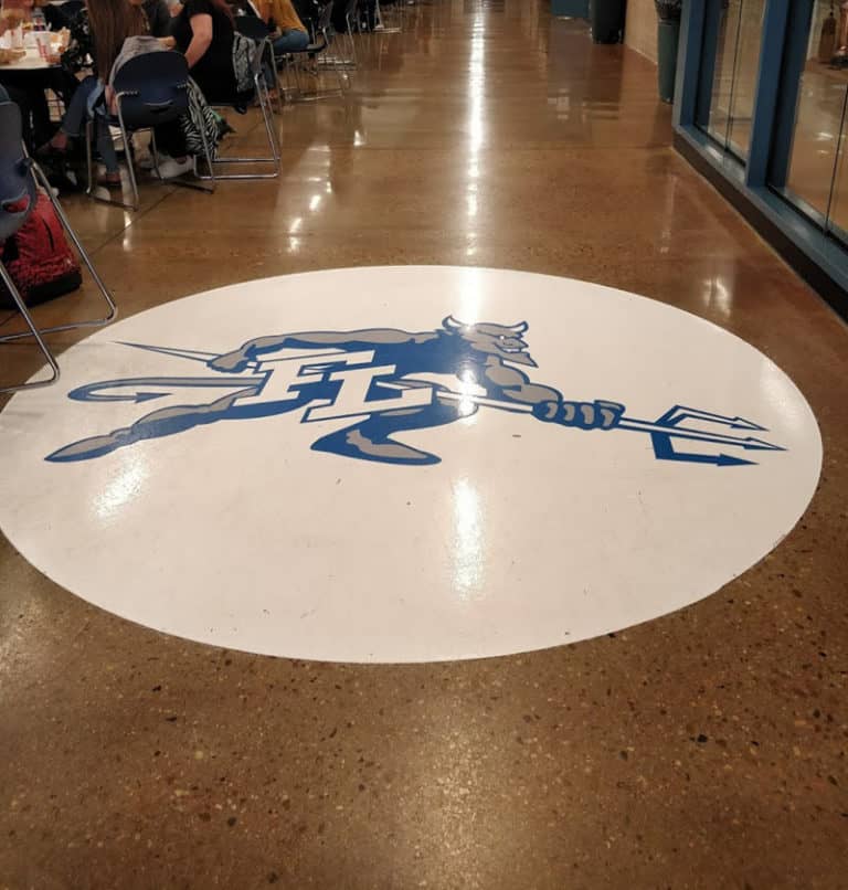 Fort Lupton High School - Polished Concrete Floor with Mascot
